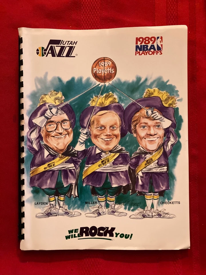 1988-1989 NBA Utah Jazz playoffs media guide / Eaton / Malone / Stockton - Image 1 of 1