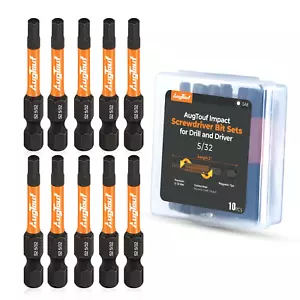 Set di punte per trapano a brugola testa esagonale a percussione 5/32" 10 pezzi, gambo esagonale 1/4" acciaio S2 - Foto 1 di 11