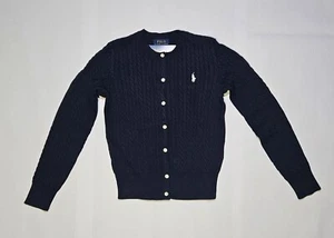 Ralph Lauren POLO Mini-Cable Knit Cotton Cardigan Girls - Picture 1 of 8