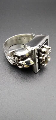 King Baby Studios Black Onxy Cross Ring Retired - Image 1 of 4