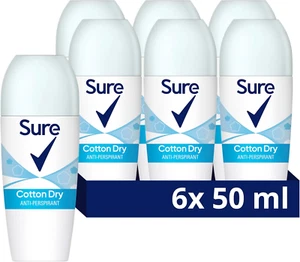 Cotton Dry Anti-Perspirant Roll-On Women’s Deodorant 48 Hour Protection 6x50ml - Picture 1 of 6