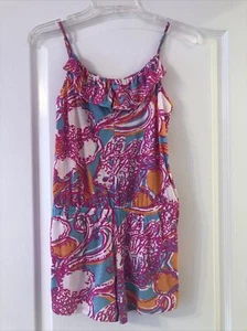 Girls LILY PULITZER Pink Fish Romper Outfit Sz Extra Large XL 12-14 - Picture 1 of 4