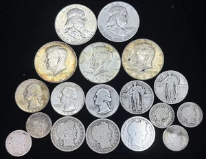 Gemischtes Lot - 5 $ FV enthält alle gezeigten Artikel: Kennedy, Franklin & Quarter - Bild 1 von 2