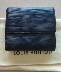 Louis Vuitton Epi Porte 6 Cartes Credit Leather Trifold Wallet Black LV Dustbag - Picture 1 of 15