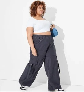 Pantalones Wild Fable Mujer XXL Target Negro Carga Ancho Paracaídas Punk Grunge Negro - Imagen 1 de 5