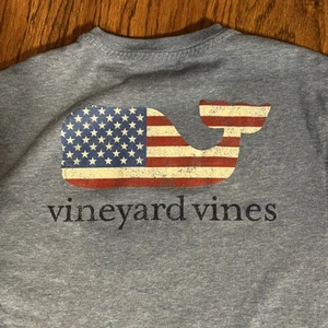 Vineyard Vines Kids XL 18 Whale Red White Blue White T-Shirt USA 4th of July EUC - Picture 1 of 6