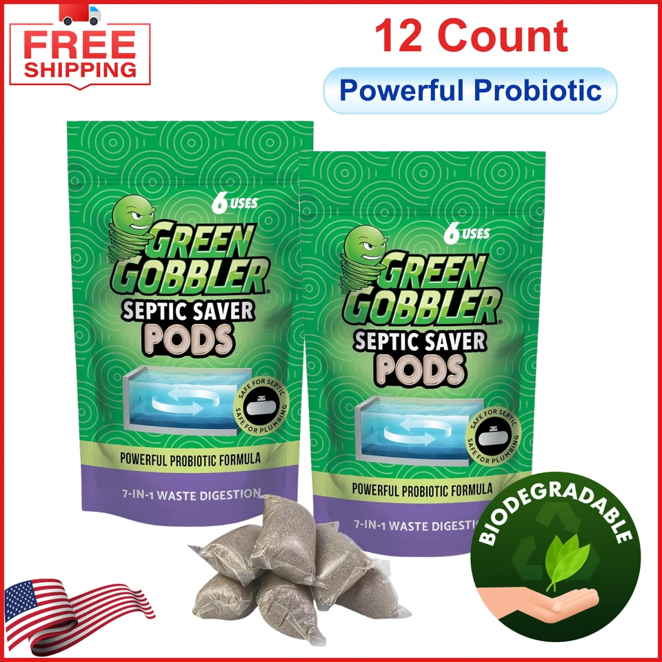 Green Gobbler Septic Tank Treatment Packets, 12 Month Supply - Natural Bacterial - Image 1 of 4