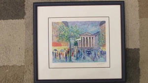 Jean Claude Picot L'eglise de la Madeleine Serigraph Matted Framed Paris 1997 - Picture 1 of 4