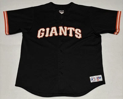 Vintage San Francisco Giants Barry Bonds Majestic Stitch Black Jersey Mens Sz XL - Image 1 of 4