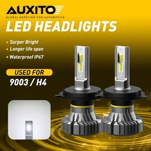 AUXITO 9003 H4 Claro Brillante LED Faros Bombillas Blanco Frío Reemplazar Halógeno - Imagen 1 de 12