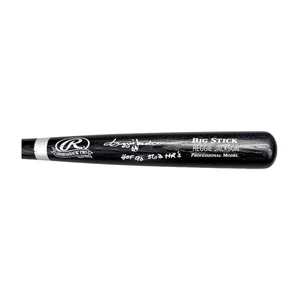 Reggie Jackson signierter Rawlings Adirondack Pro Big Stick schwarzer Schläger mit Insc - Bild 1 von 1