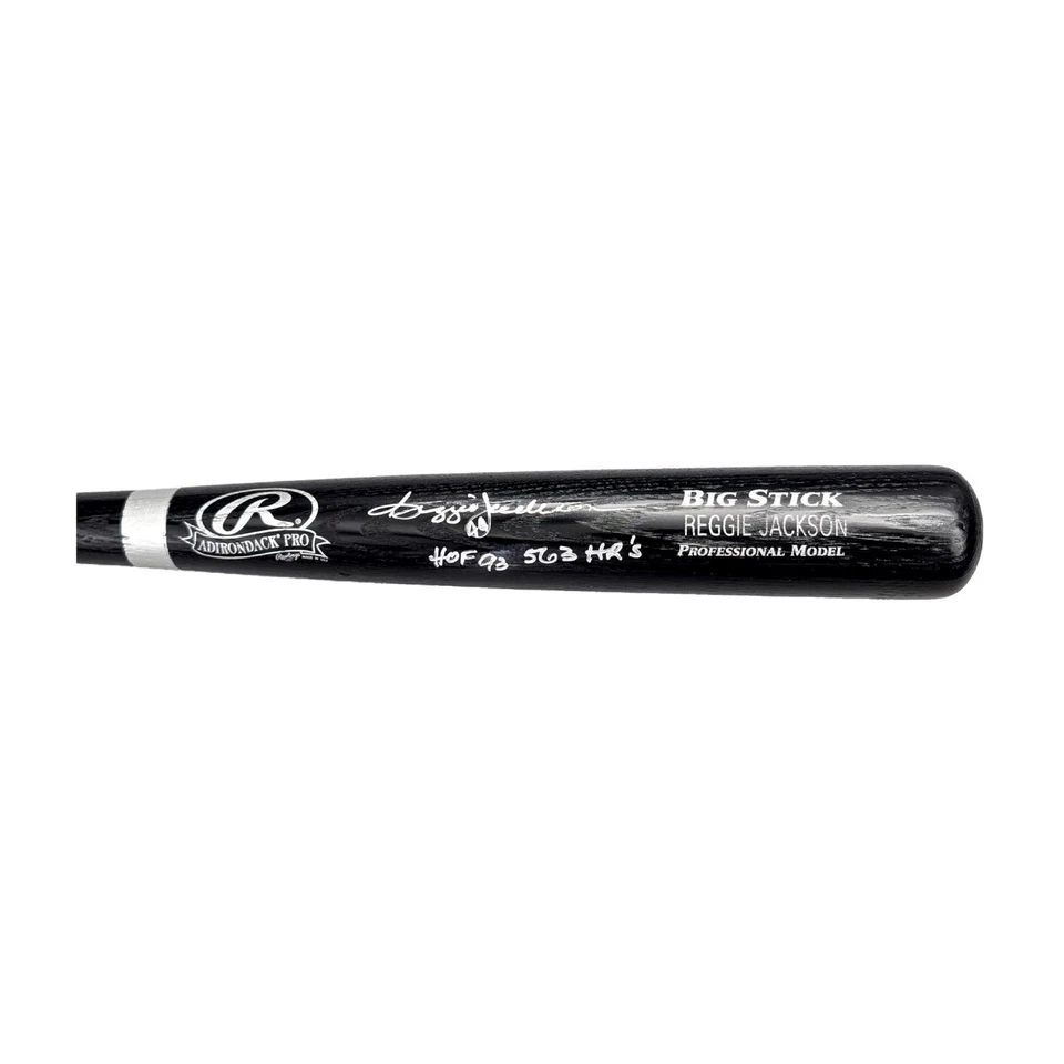 Reggie Jackson Signed Rawlings Adirondack Pro Big Stick Black Bat w/ Insc - Image 1 of 1