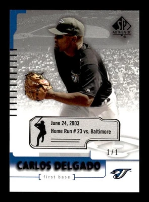 2004 SP Authentic #87 Carlos Delgado Game-Dated 1/1 - Image 1 of 2