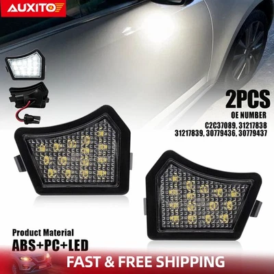 2x LED Under Mirror Puddle Light For White Volvo V70 S60 S80 XC90 V50 C30 C70 - Image 1 of 4