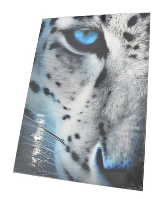 Disco leão da neve leão leopardo close-up pôster metal arte de parede fosca 17,7" x 12,6" - Imagem 1 de 4