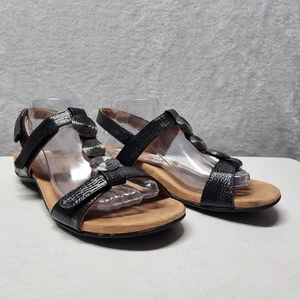 Vionic Sandalen Damen 9 Komfort Silber Farra schwarz gewebt Orthese verstellbar - Bild 1 von 12