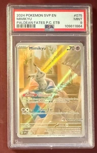 Pokemon Paldean Fates English Pokemon Center ETB Promo Mimikyu #075 PSA 9 - Picture 1 of 2