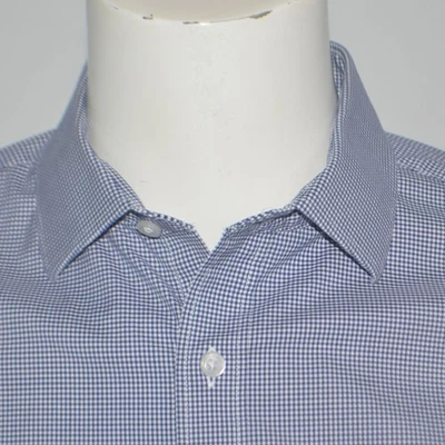 Camisa de Vestir J CREW Ludlow Calce Ajustado Fácil Cuidado Elastizada Algodón Azul Cuadros 15.5-34 Foto 1 de 4