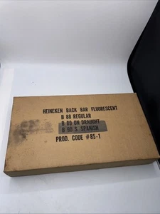 Vintage HEINEKEN BEER Fluorescent Light Up Sign Imported Holland USA - NOS! - Picture 1 of 2