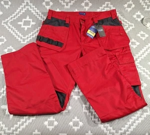 Projob Mens BNWT Holster Pocket Waist Pants Red C54 W36 L31.5 Safety Reflective - Picture 1 of 24