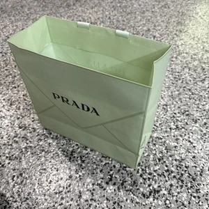 Authentic Prada Paper Shopping Gift Bag 10.5 x 10 x 4.5 Green - Picture 1 of 2