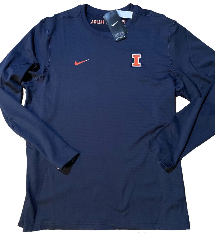 NIKE ON FIELD FOOTBALL TRAINING TOP ILLINOIS FIGHTING ILLINI NAVY CQ5048 L XXL  - Image 1 of 1