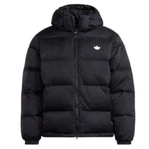 Men's Black Hooded Adidas Rekive Regen Down Puffer Jacket UK Size L BNWT - Picture 1 of 3