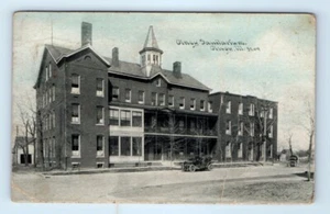 Olney Sanitarium Illinois Postcard 1912 Postmark Good View in Winter Spring - Picture 1 of 3