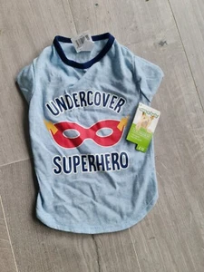 WAG-A-TUDE PUPPY DOG T SHIRT UNDERCOVER SUPERHERO LOGO SIZE SMALL - Picture 1 of 6