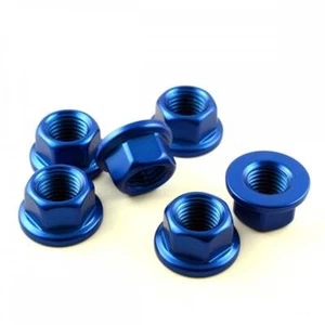 Suzuki GSXR1300R Hayabusa 07+ Aluminium Rear Sprocket Nut Kit X6 - Blue - Picture 1 of 1