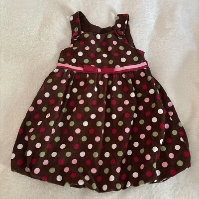 Vestido Bonnie Jean para Meninas Tamanho 4 Veludo Bolinhas Fita Amarrar Cintura com Laço - Imagem 1 de 4