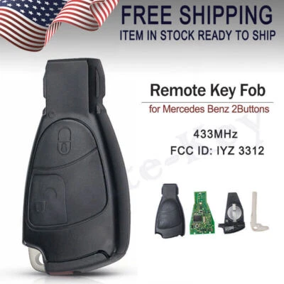2Button For Mercedes Benz B C E ML S CLK CL Smart Remote key Fob 433Mhz IYZ 3312 - Изображение 1 из 4