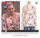 Joie Divitri Blouse Floral Pink Purple White Button Up Silk M worn by Penny TBBT