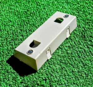 Beige 2-Hole 5"W x 2"D Landline M7324 Phone Detachable Back Desk Stand Bracket - Picture 1 of 3