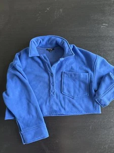 Sweatshirt Papermoon blau kurz geknöpft Ärmel Medium - Bild 1 von 4