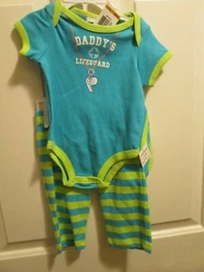 NWT First Impression 3 pc boys outfit Sz 0-3 mos Daddy's Lifeguard - Picture 1 of 5