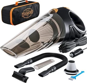 Portable Car Vacuum Cleaner w/ 16ft Cord, Bag & Attachments - Car Accessories - Picture 1 of 8