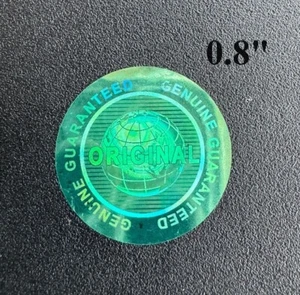 100 GREEN ROUND HOLOGRAM SECURITY WARRANTY LABELS STICKERS 0.8" - Picture 1 of 4