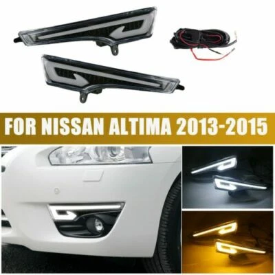 2pcs LED Daytime Running Lamp Turn Signal Fog Light For Nissan Altima 2013-2015 - Image 1 of 4