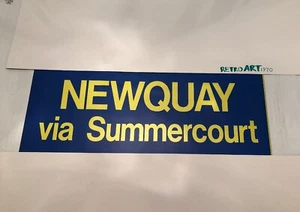 Cornwall / Cornish Bus Blind 73 Blue 31" - VERY RARE - Newquay Via Summercourt - Picture 1 of 6