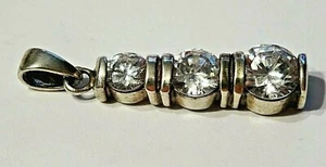 VINTAGE JC ~.925 STERLINGSILBER MIT GRADUIERTEM STRASS ANHÄNGER  - Bild 1 von 5