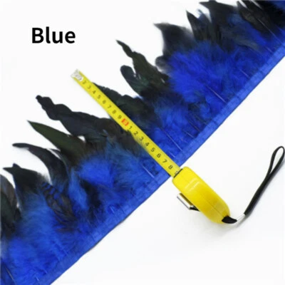Cinta de borde mullido borde ribete flecos plumas reales 10M hágalo usted mismo carnaval costura artesanía decoración Foto 1 de 4