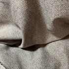 Vntg 70sPolyester Double Knit Fabric Menswear Herringbone Tan & Cream