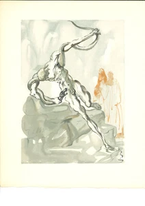 DALI PRINT/wTEXT - L'Enfer 24 "The Punishment Of Vanni Fucci" (Divine Comedy) - Picture 1 of 3