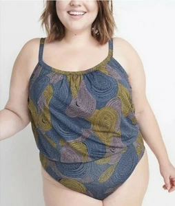 Traje de baño Ryllace de una pieza blusa de cachemira adelgazante traje de baño talla grande 24 nuevo - Imagen 1 de 5