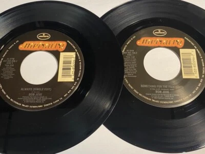 Lot of (2) Bon Jovi 45 RPM Records on Mercury - Always, Something For The Pain - Image 1 of 2
