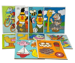 PLAYSKOOL Lot 10 Wood Wooden Puzzles Sesame Street Glo Spider Popples Bath Treat - Picture 1 of 12