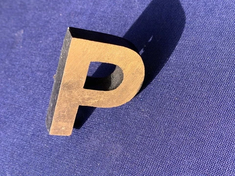 Letter P Vintage 1980's Metal Letters Made in Europe Hand Made 3D FREE POST Cover