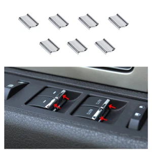 7x Car Window Lift Button Switch Trim Cover Bezels for Ford F-150 2009-14 Chrome - Foto 1 di 14