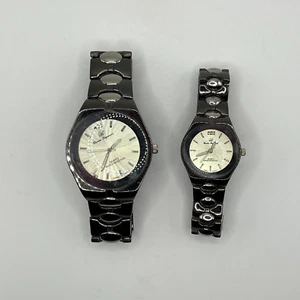 Vintage Charles Raymond His & Hers Quarzuhr Set dunkelgrau Ton Damen Herren - Bild 1 von 8